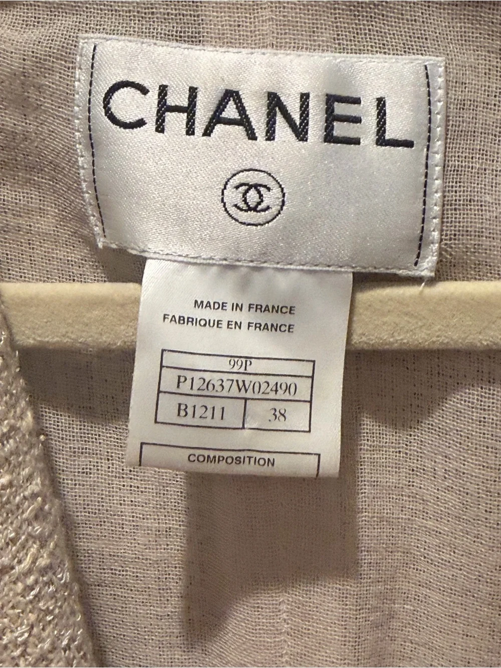 Chanel Cream Bouclé Open-Front Jacket